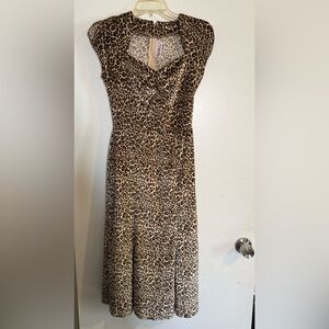 Stop Staring Leopard Print Slip Dress in Brown and Cream